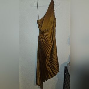 Vici Bronze One-Shoulder Dress